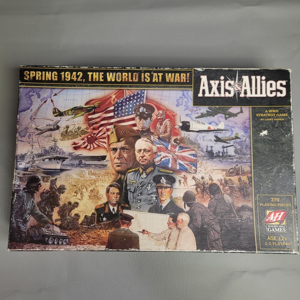 Axis & Allies Spring 1942 The World Is At War Board Game Avalon Hill Nice, Used